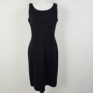 St. John Womens Black Dress Knit Sleeves Scoop Neck Evening Marie Gray Sz 6